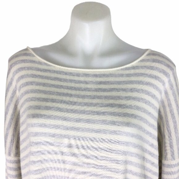 Eileen Fisher Striped Organic Cotton Linen Bateau Neck Sweater NWT - Picture 2 of 12